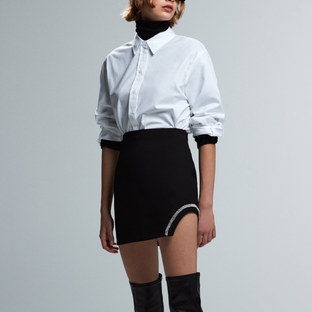 Zara Jewel Trim Short Skirt